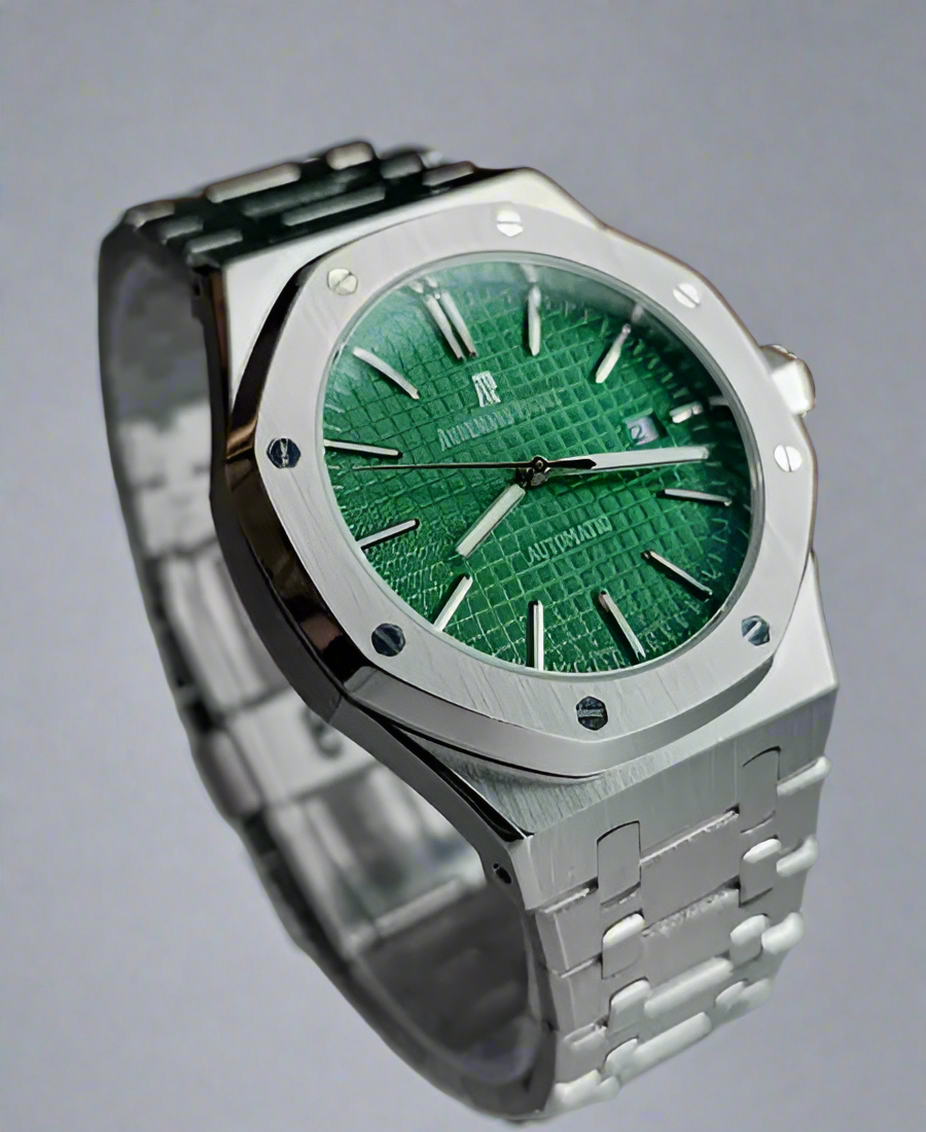 Audemars Piguet Royal Oak self-winding watch, known for its octagonal bezel and integrated bracelet.
