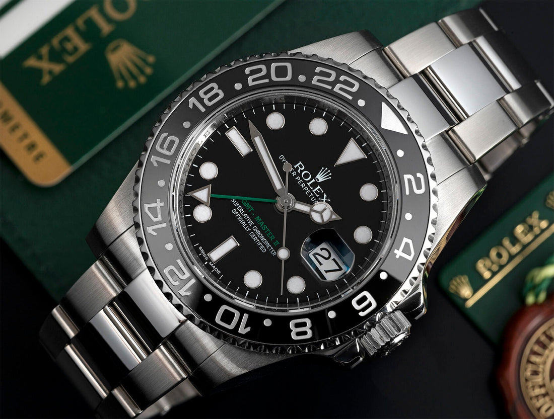 GMT-Master II luxury watch, specifically the reference 116710LN model