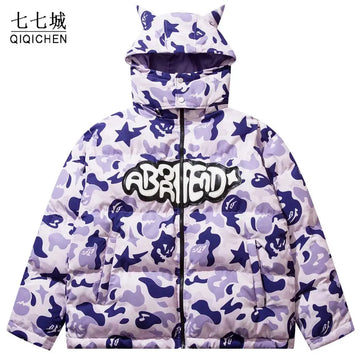 Hip Hop Removable Hood Jacket Parkas Streetwear